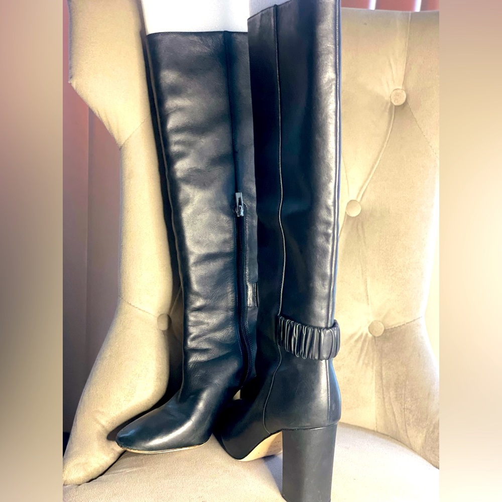 Black VIA SPIGA Stovepipe Leather Boots